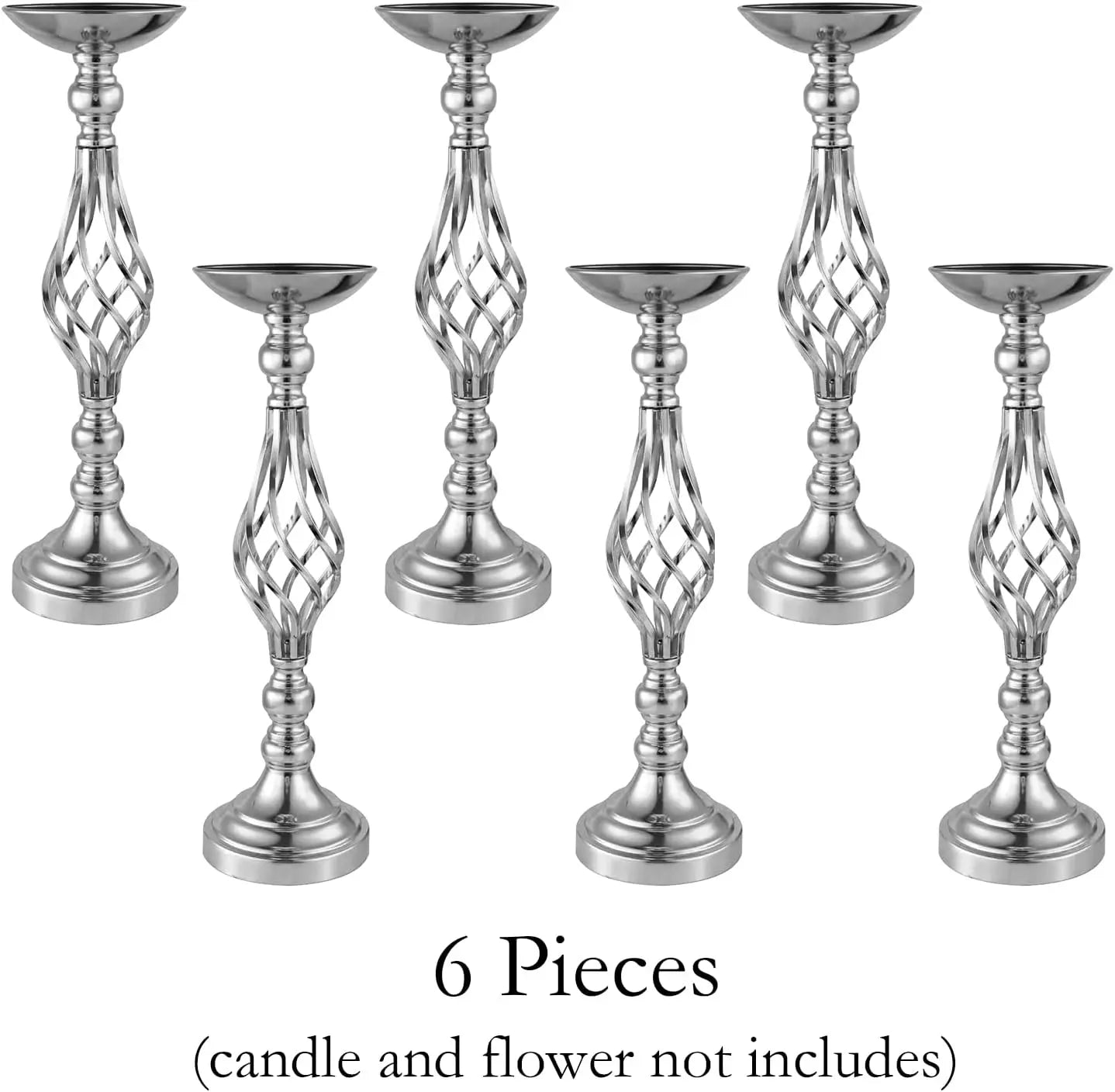 Silver Metal Flower Vases18.7Inches 6pcs