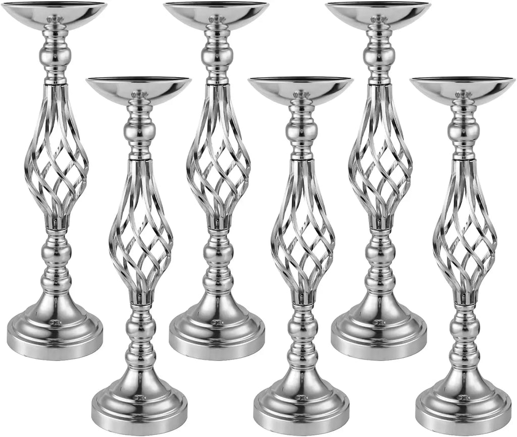 Silver Metal Flower Vases18.7Inches 6pcs
