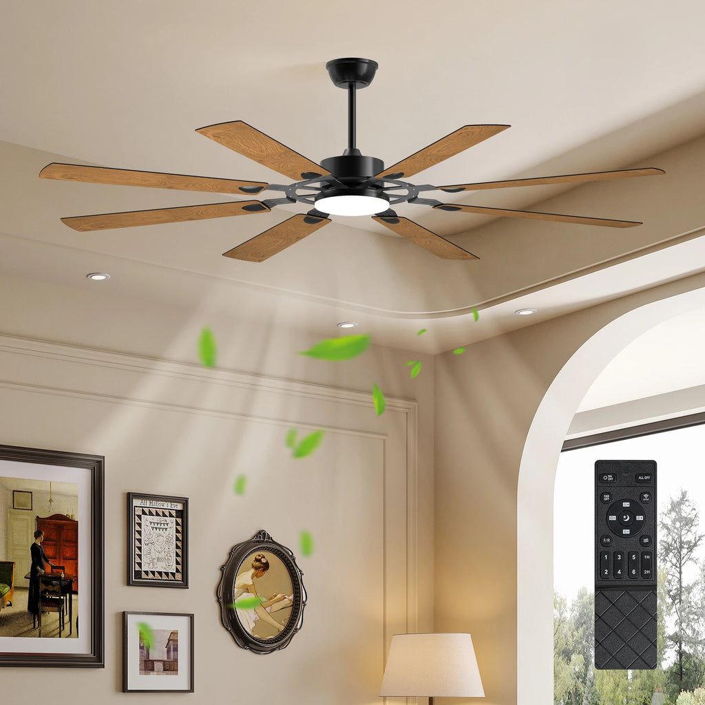 Black Ceiling Fans with Lights Led Remote Control Flush Mount Low Profile