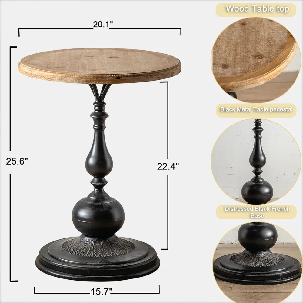 Classic Circular Rustic-Style Side Table