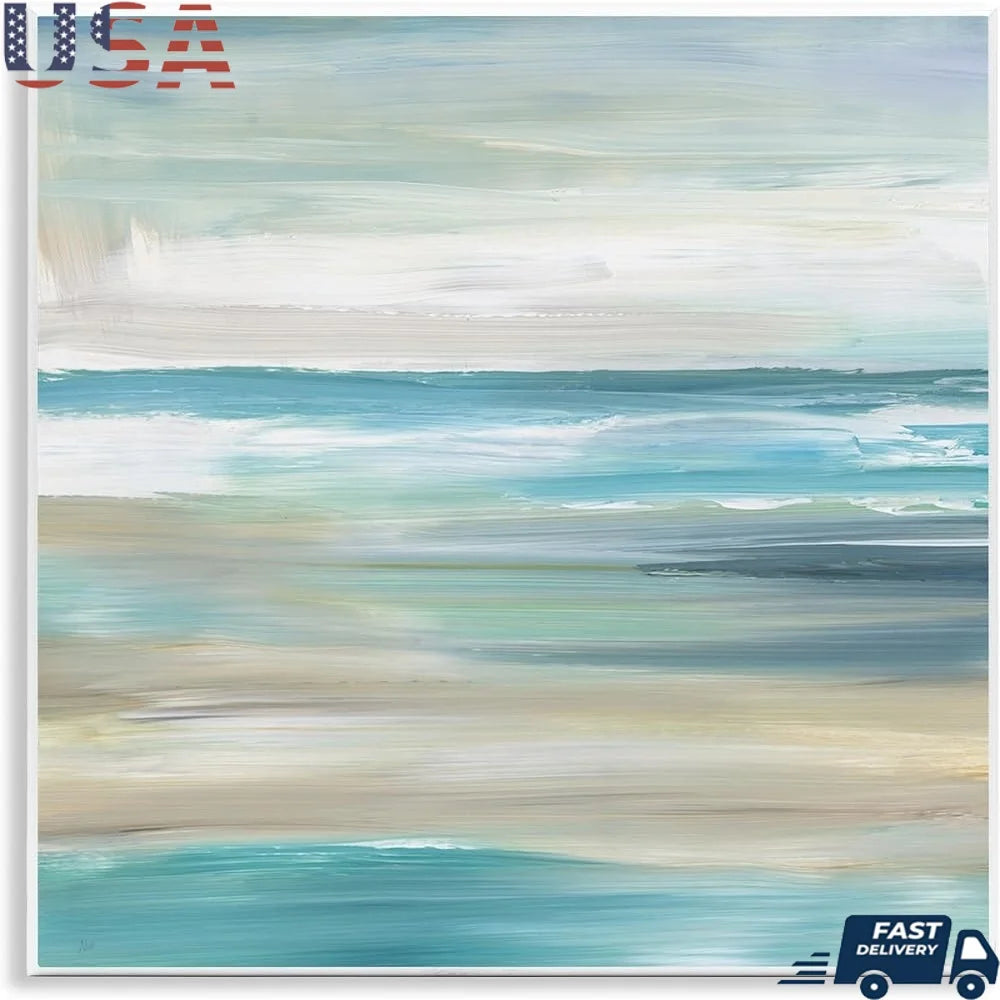 Abstract Beach Sand Ocean Waves Wall Art