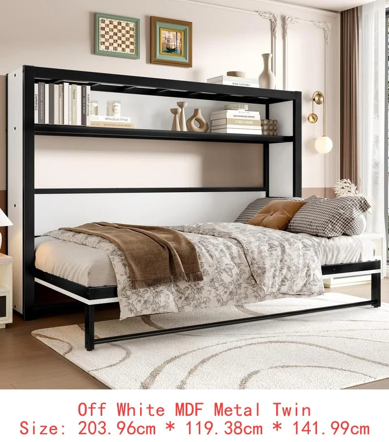 Twin Murphy Bed with Shelves