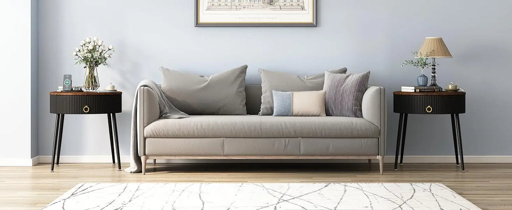 Side Tables Set of 2, Round Nightstand with Drawer, Modern End Tables