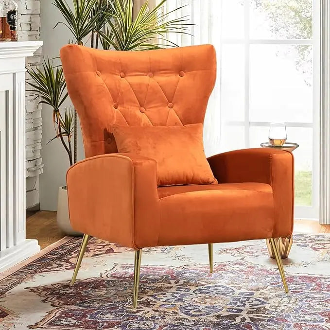 Velvet Accent Mid-Century Arm Chair