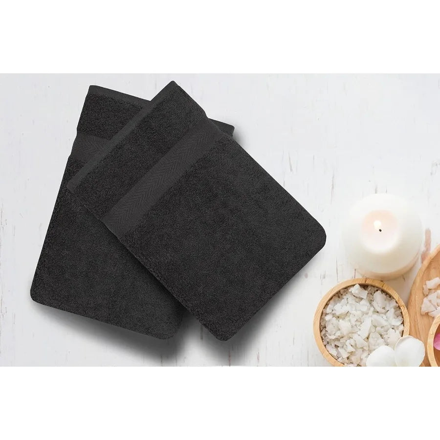 100 Cotton Bath Towels 24x48 Inches Pack of 6