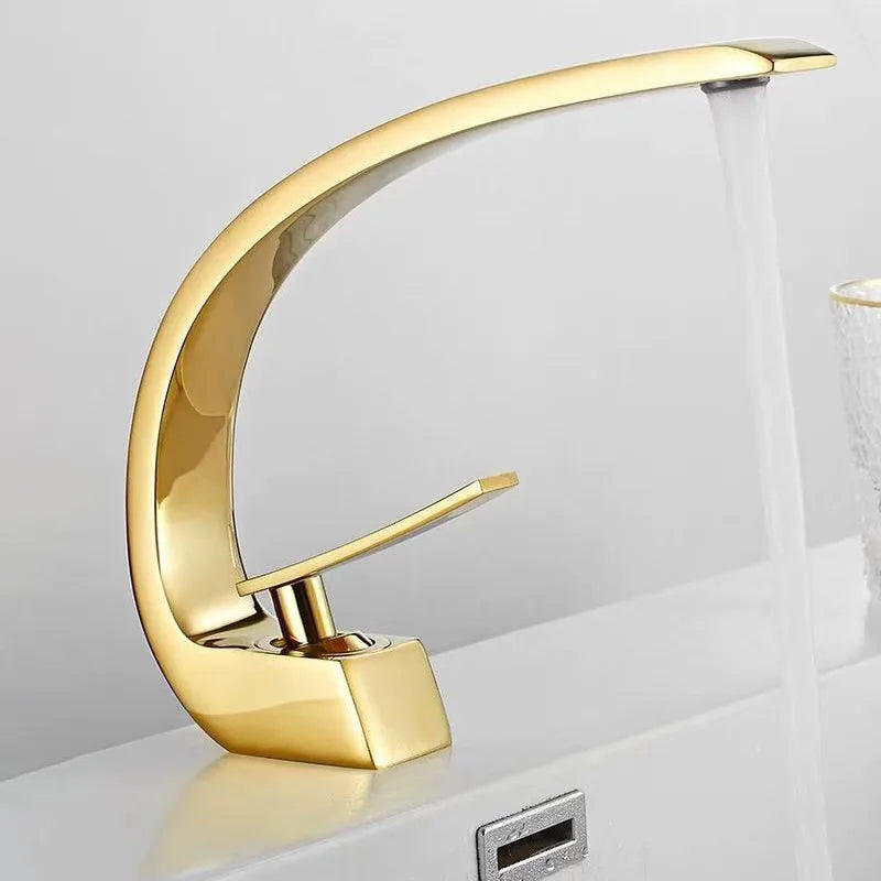 Polished Golden Bathroom Faucet