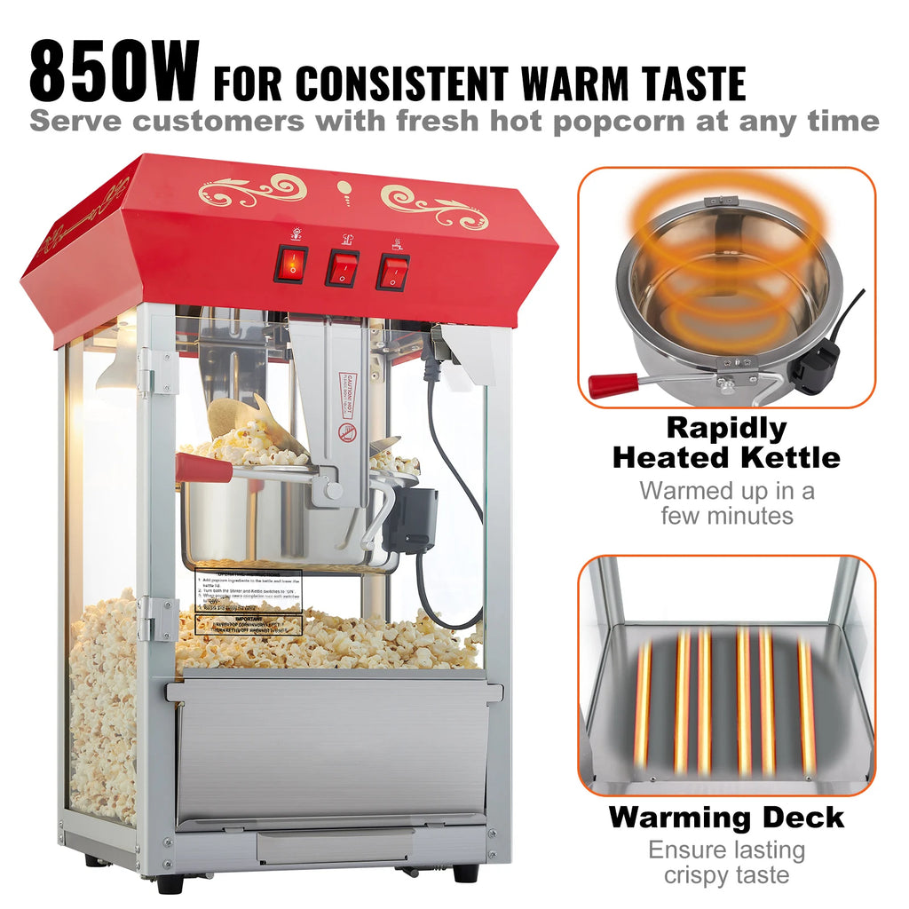8/12Oz Commercial  Electric Popcorn Maker