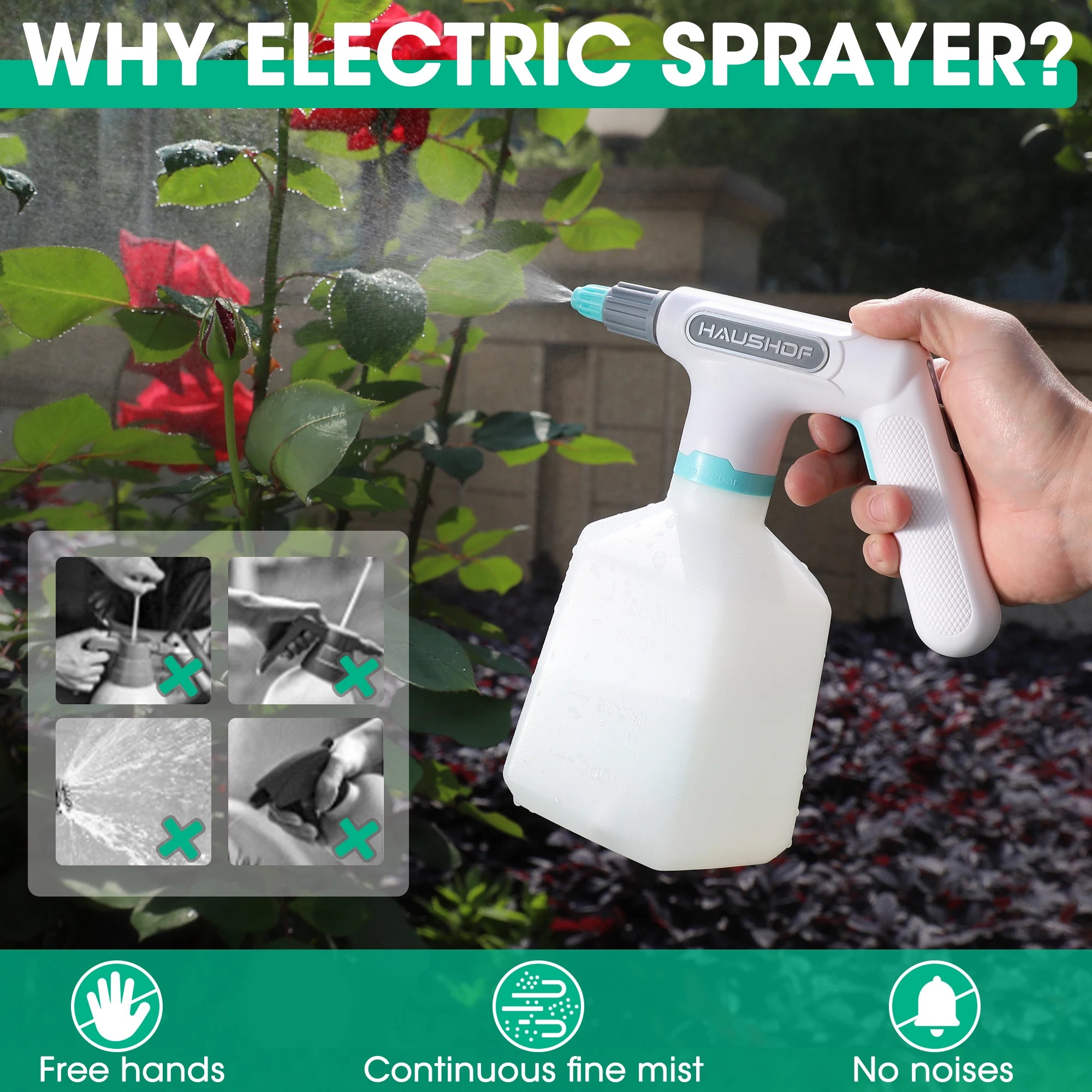 Garden Rechargeable Electric Watering Can or Sterilization Sprayer