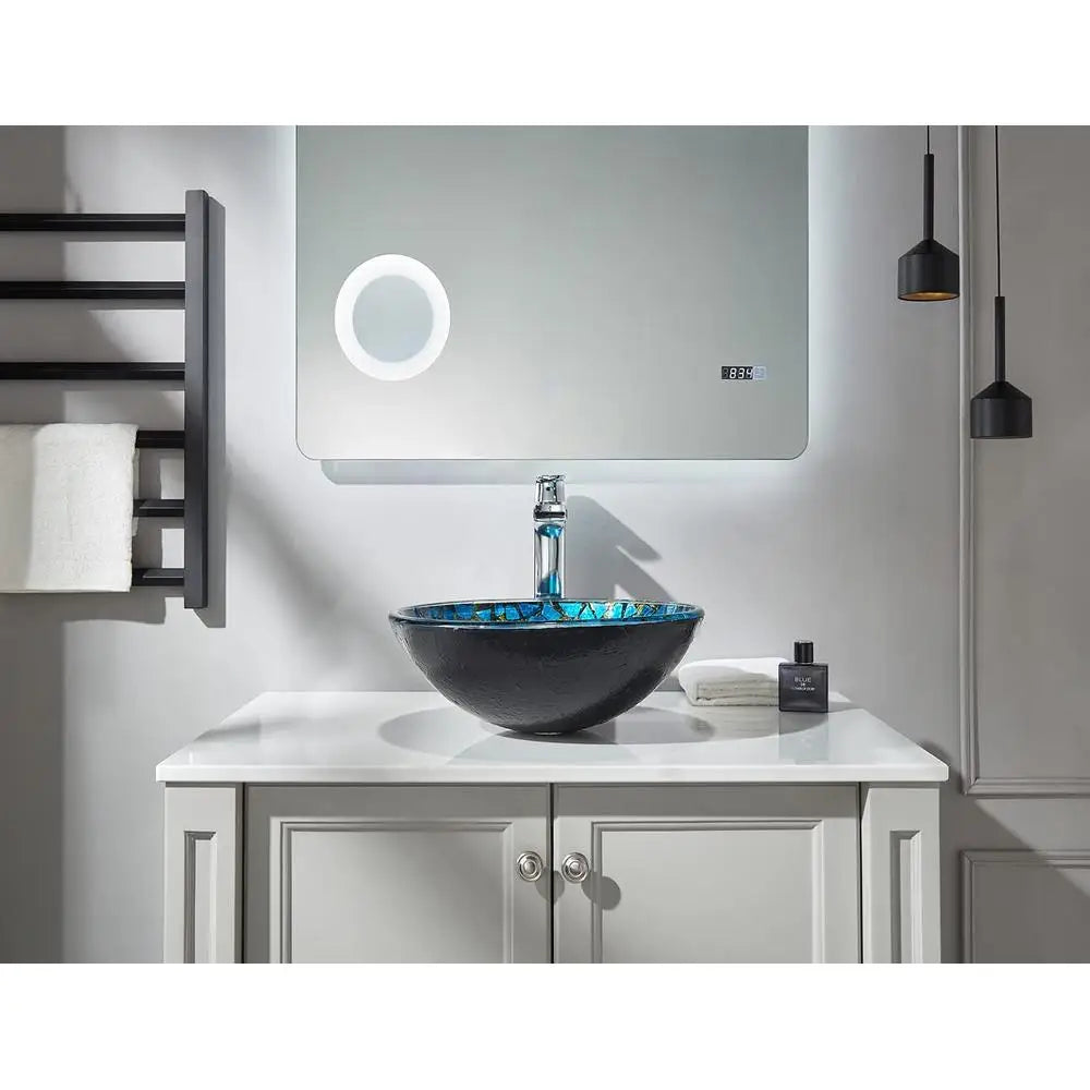 Mosaic Glass Starry Blue Vessel Bathroom Sink