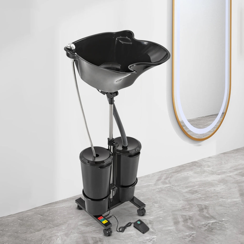 Mobile Hair Wash Portable Shampoo Basin Height Adjustable