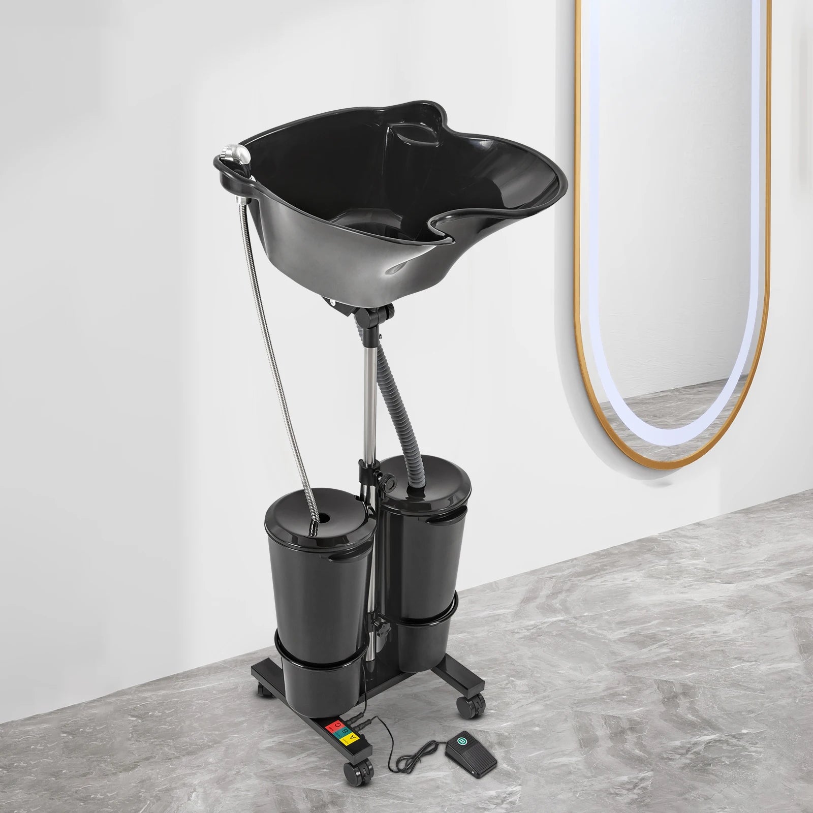 Mobile Hair Wash Portable Shampoo Basin Height Adjustable