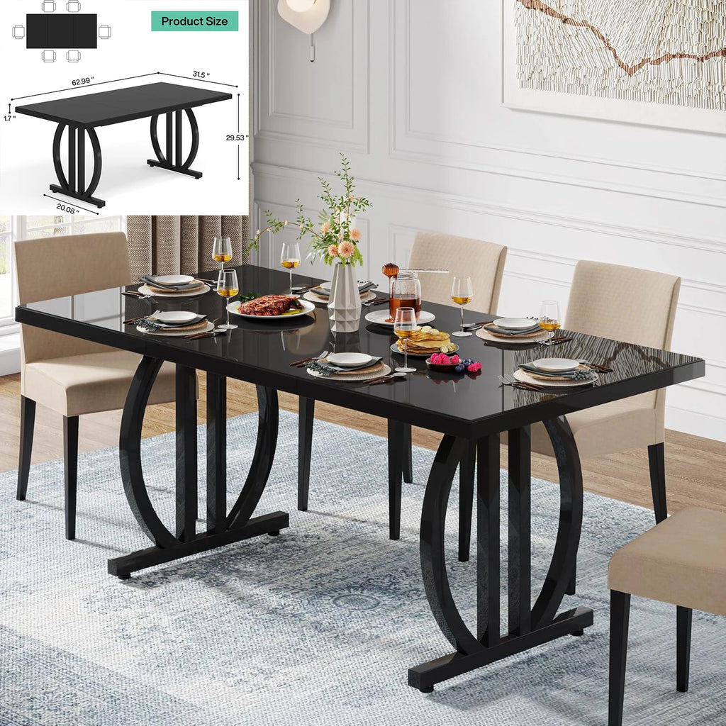 Long Dining Rectangle Wood Table for 6-8 Person