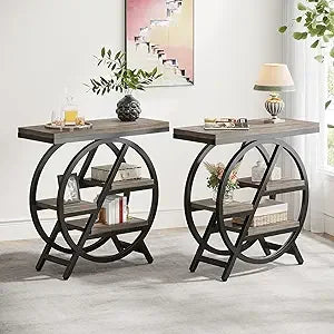 Faux Marble Side Table Set