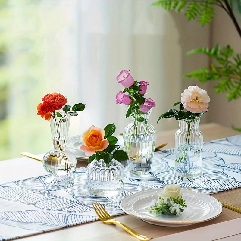 Modern Transparent Glass Vase Set