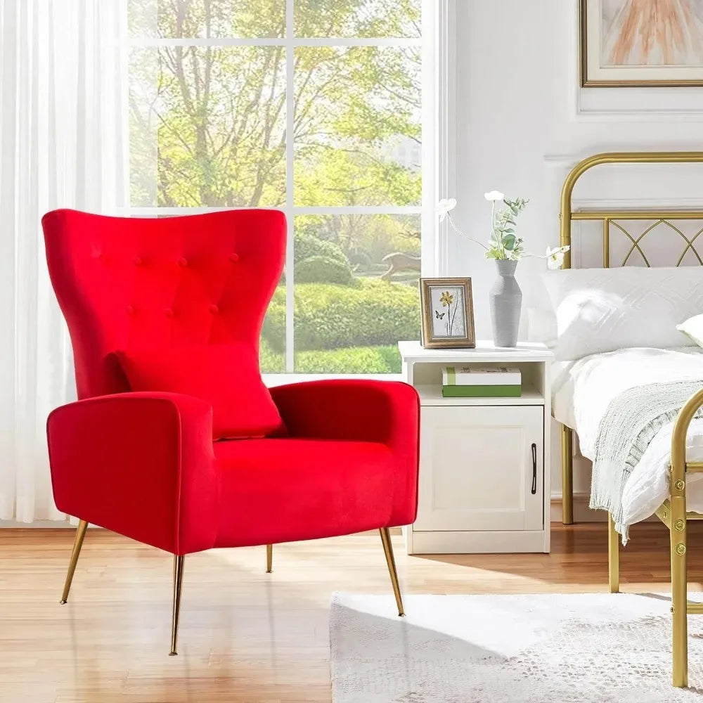 Velvet Accent Mid-Century Arm Chair