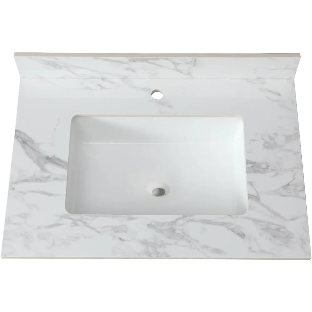 Sintered Stone Vanity Top with Undermount Rectangular Sink