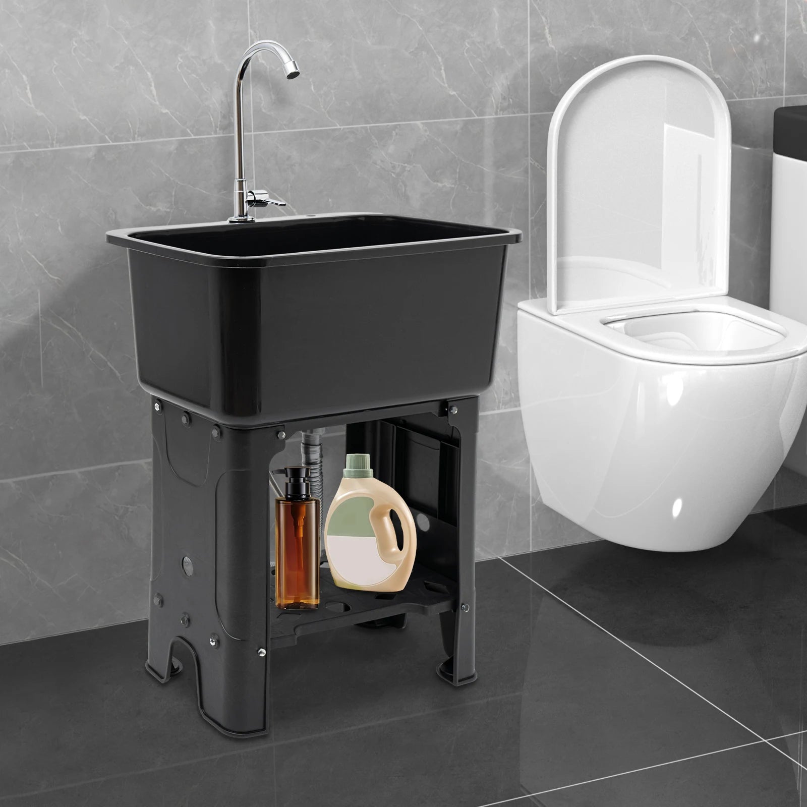 Sanitation Station Utility Sink Laundry w/360° Rotating Faucet