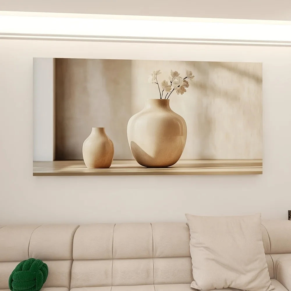 Modern abstract vase canvas art print, upholstery poster, 1.5 inch thick pine frame