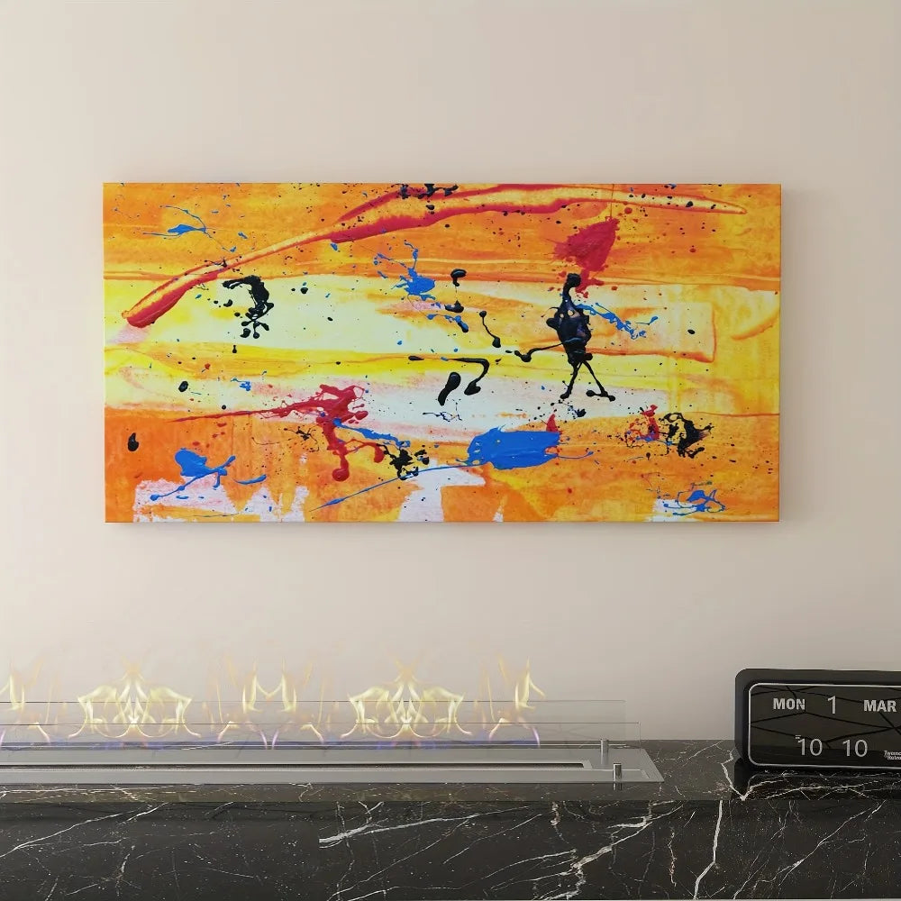 Wood framed paintings, perfect for interior decor, suspenseful abstract style, 1.5 inch thick solid wood frame.