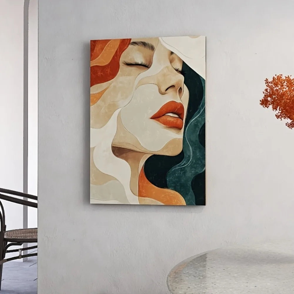 Elegant Abstract Female Portrait Canvas Art