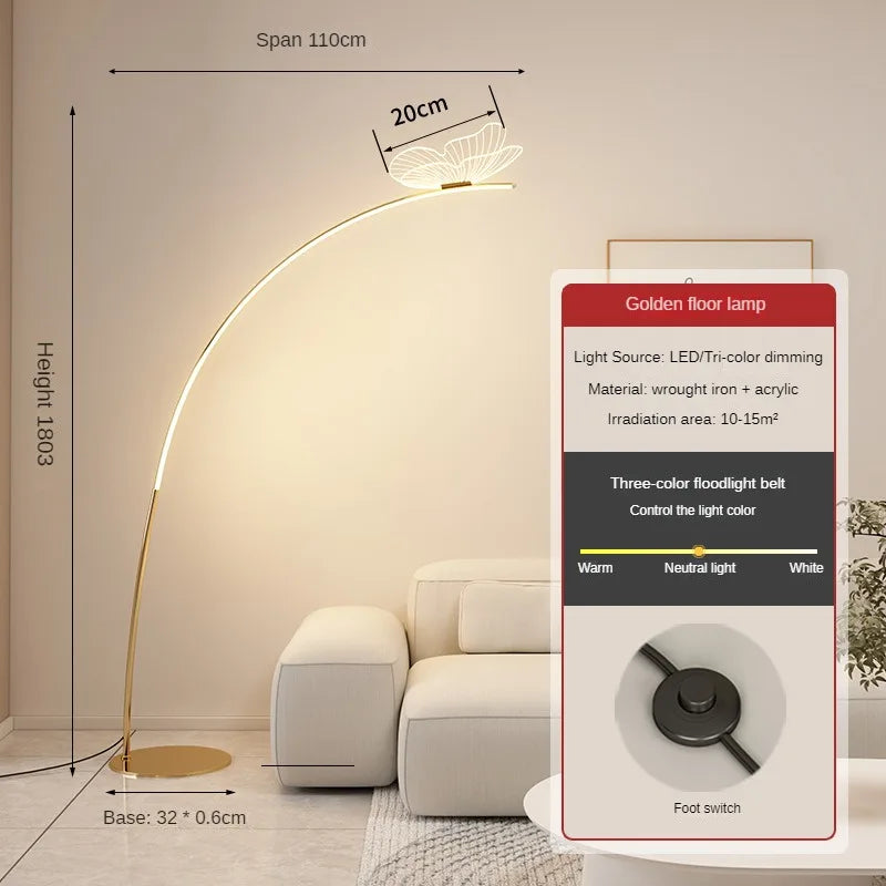 Modern Butterfly Arc LED Floor Lamp