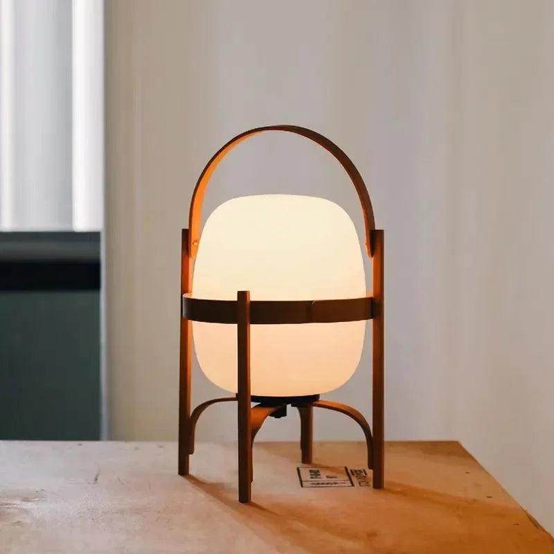 Wood Standing Tabletop Lamp Modern
