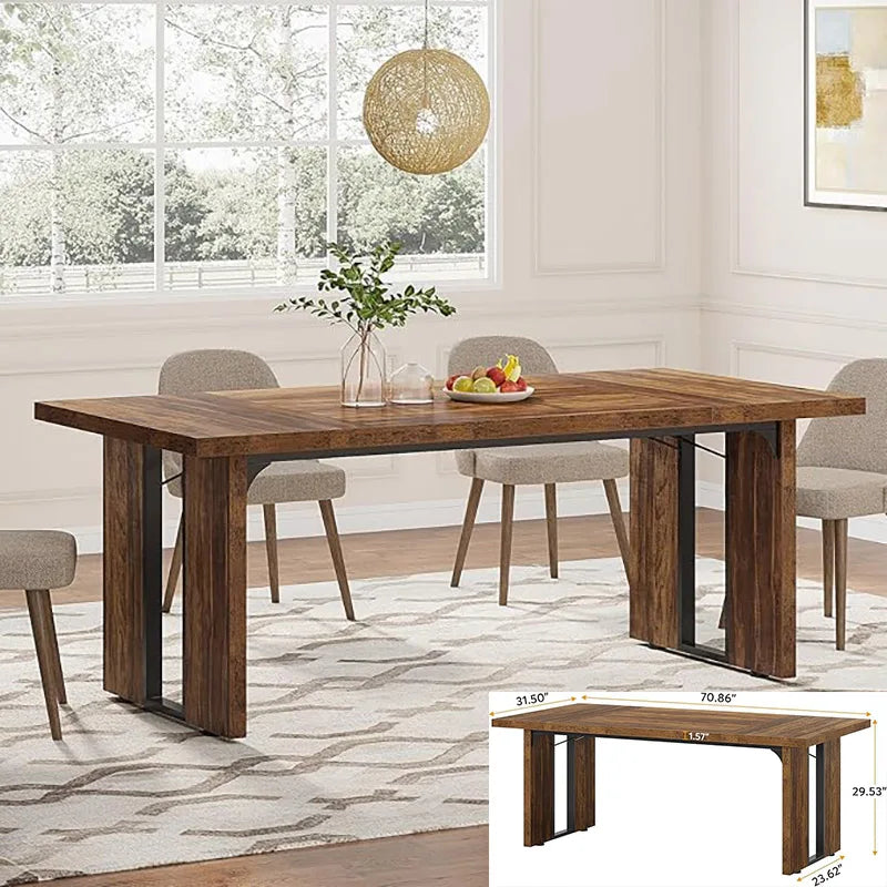 Large Rectangular Tabletop Dining Table for 4-6