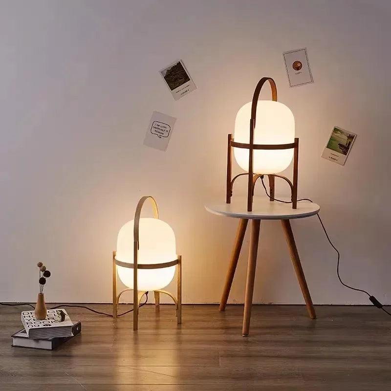 Wood Standing Tabletop Lamp Modern