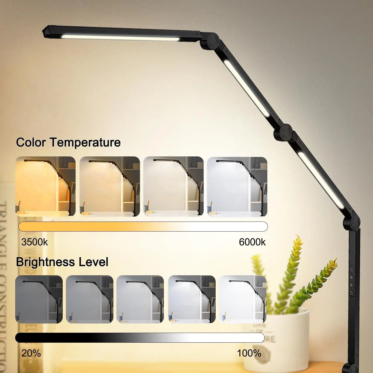 LED Desk Lamp with Clamp Flexible