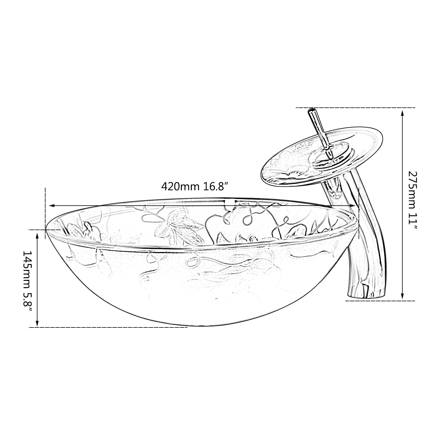 ZAPPO Round Bathroom Vessel Sink Green Tempered Glass Washbasin with Faucet Mixer Set Above Counter Sink Bowl For Hotel Bathroom