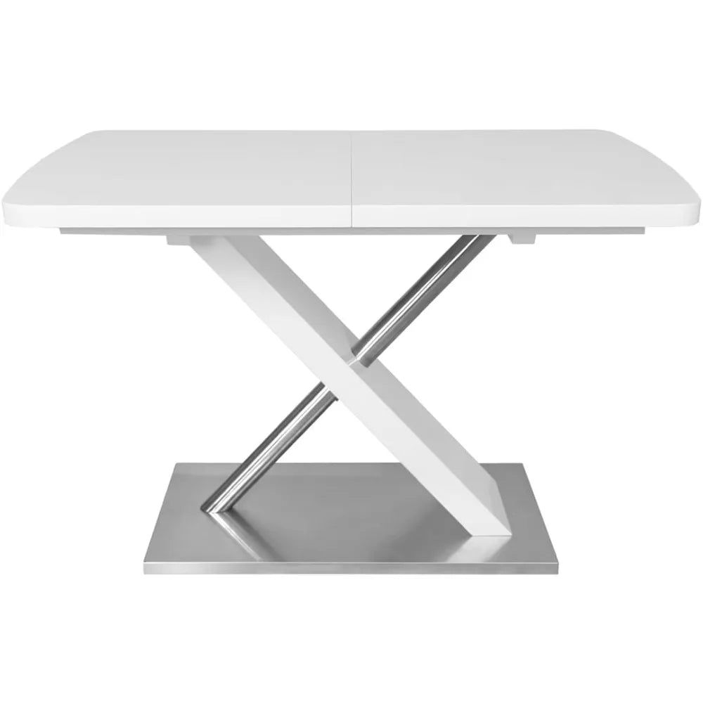 Extendable Faux Marble Top Dining Table for 4-6