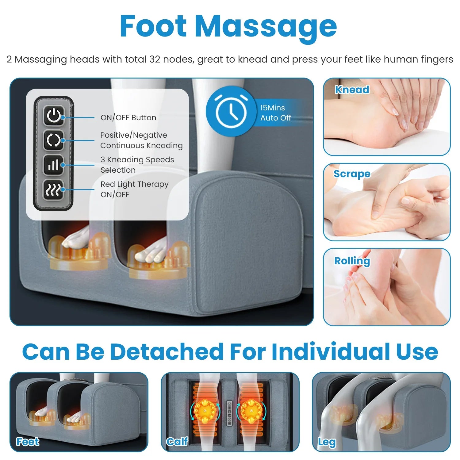 Foldable Electric Massage Mat with Heat Timer