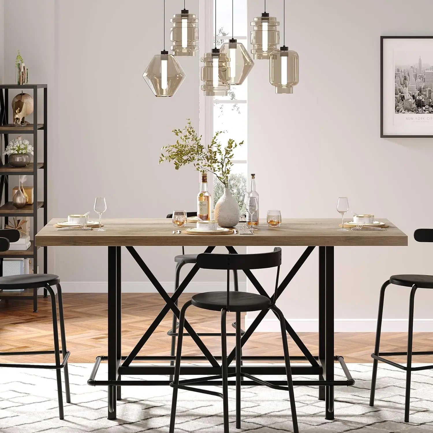 6 - Person Wood Dining Table