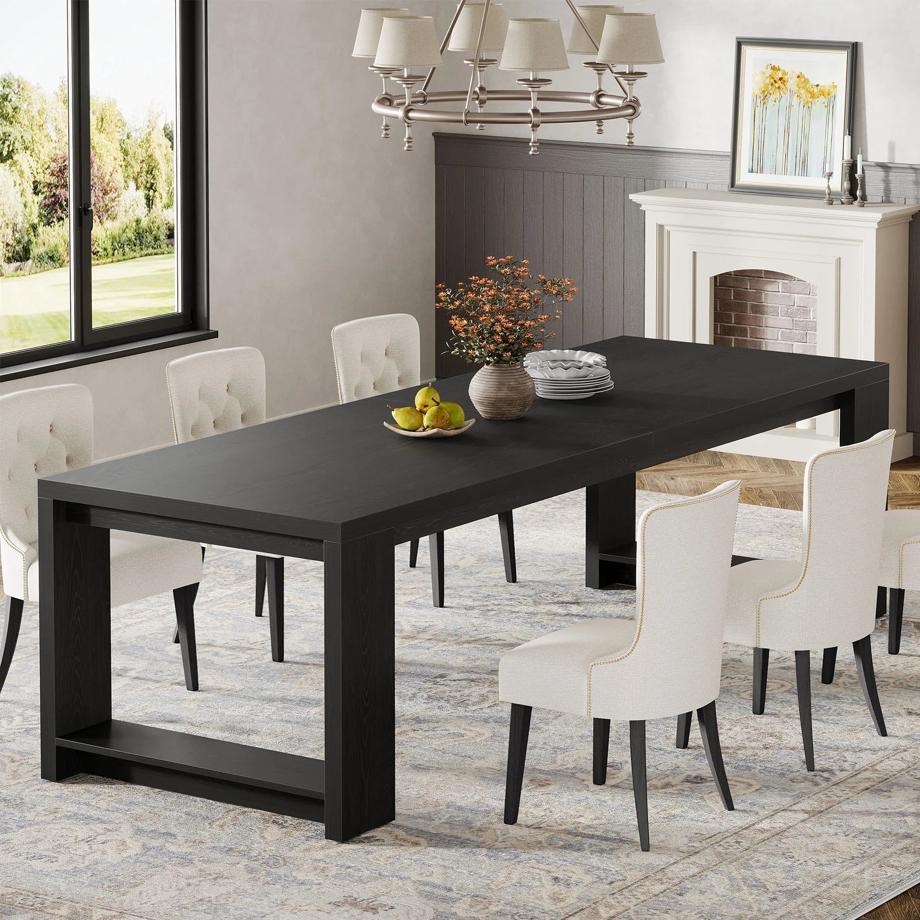 Narrow Long Dining Table for 6-8 People
