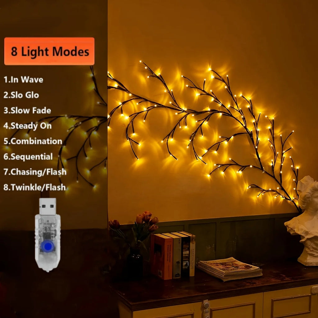 1 Piece USB Powered Willow Vine Fairy Lamp (Battery Not Included)