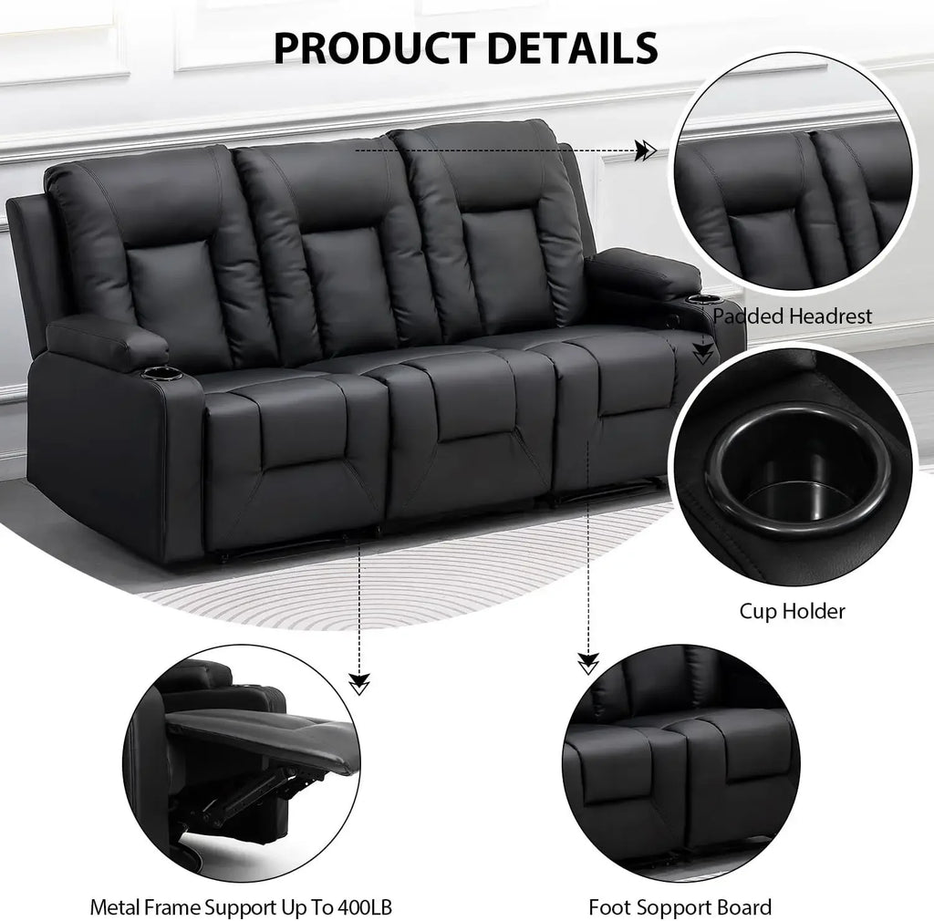 Leather Recliner Chair Set/Loveseat w/massaging system