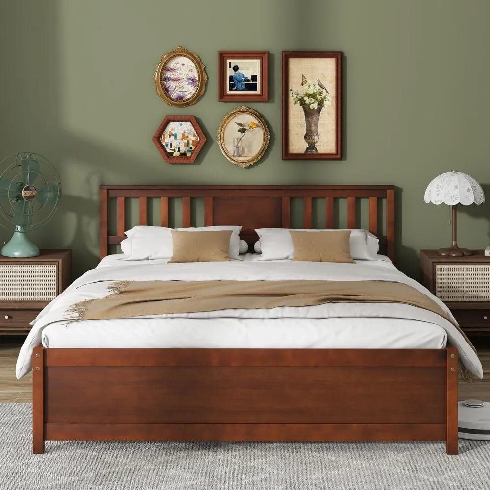 Queen Size Solid Wood Platform Bed Frame