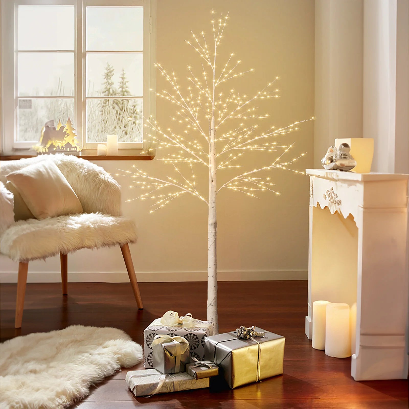 Lighted Birch Tree Artificial Plant