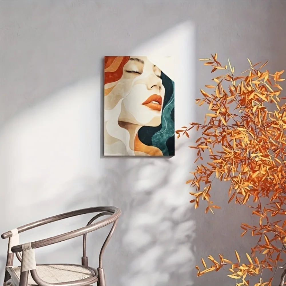Elegant Abstract Female Portrait Canvas Art