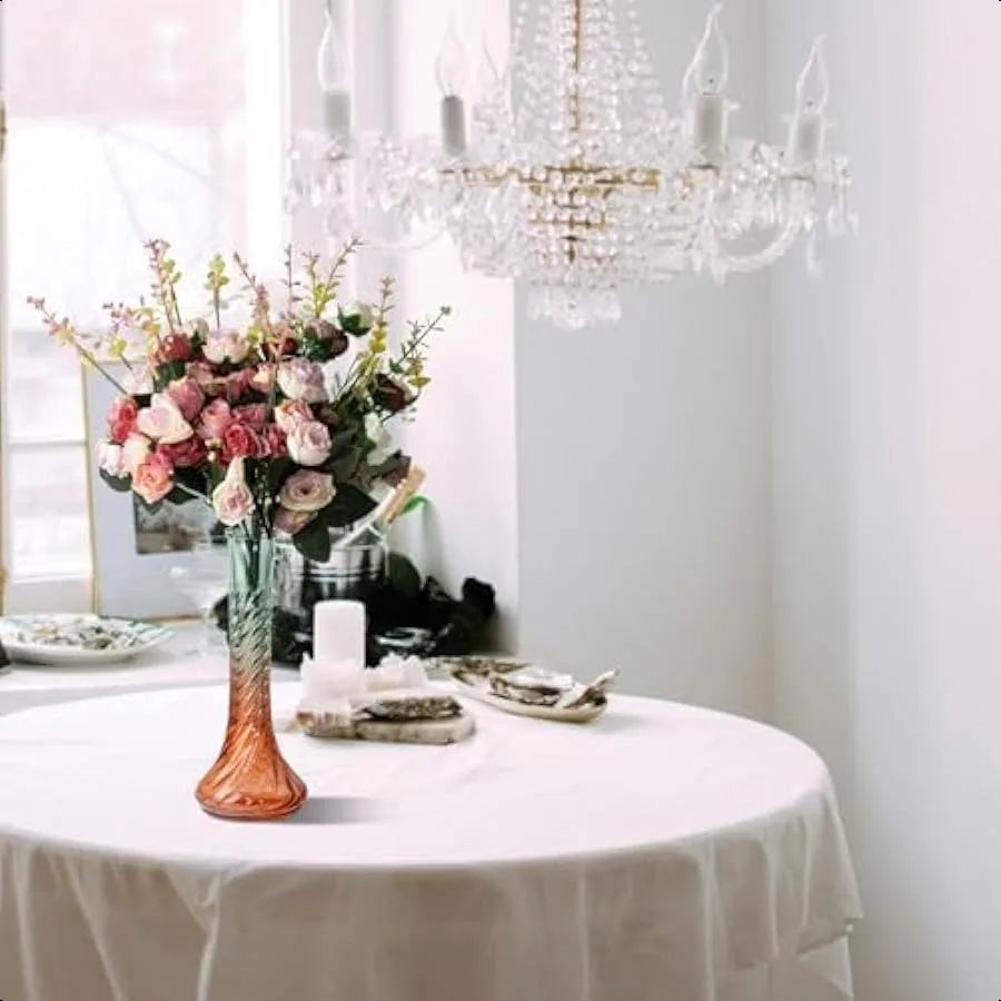 Set of 5 Gradient Green Small Flower Vases