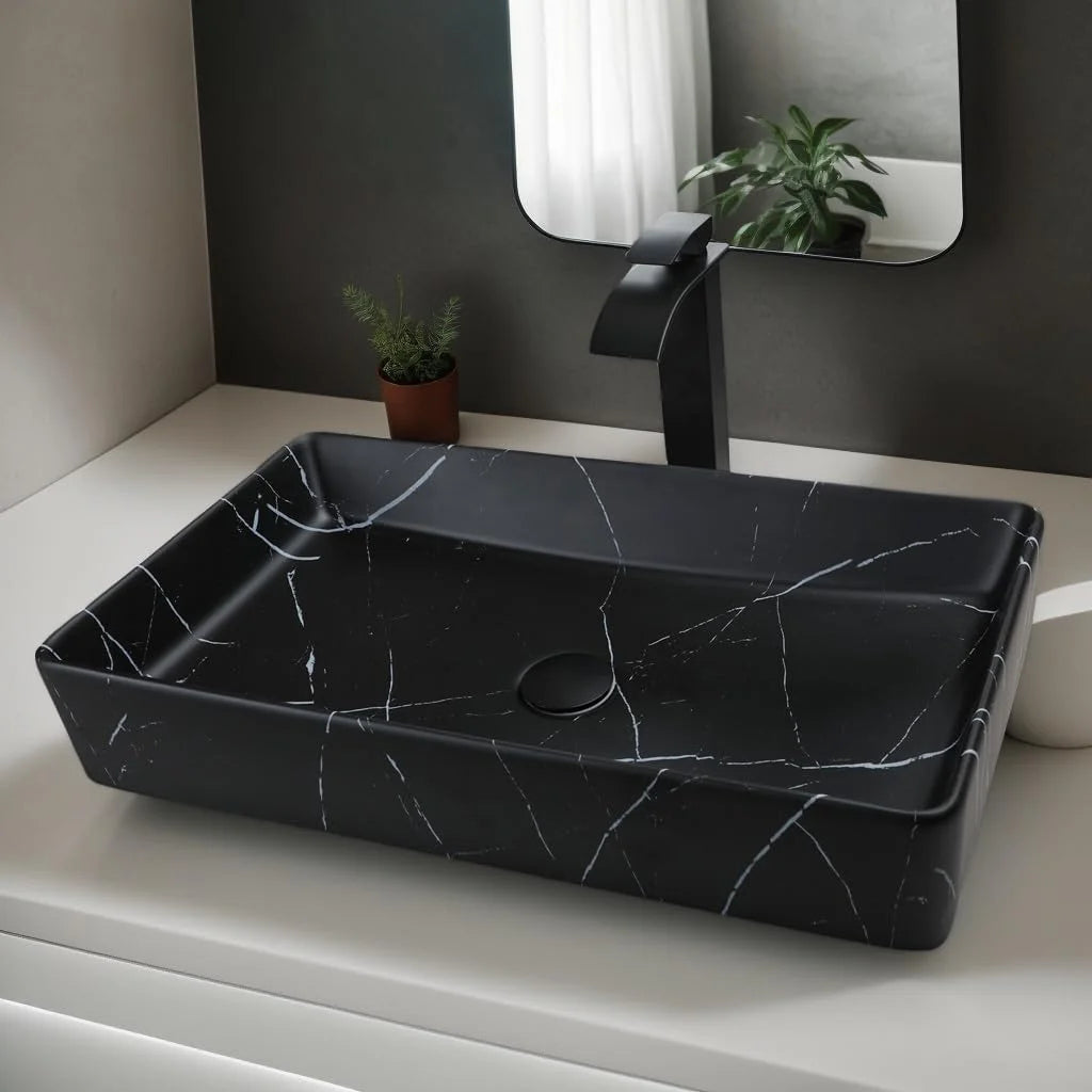 Rectangle Marble Bathroom Vessel Sink