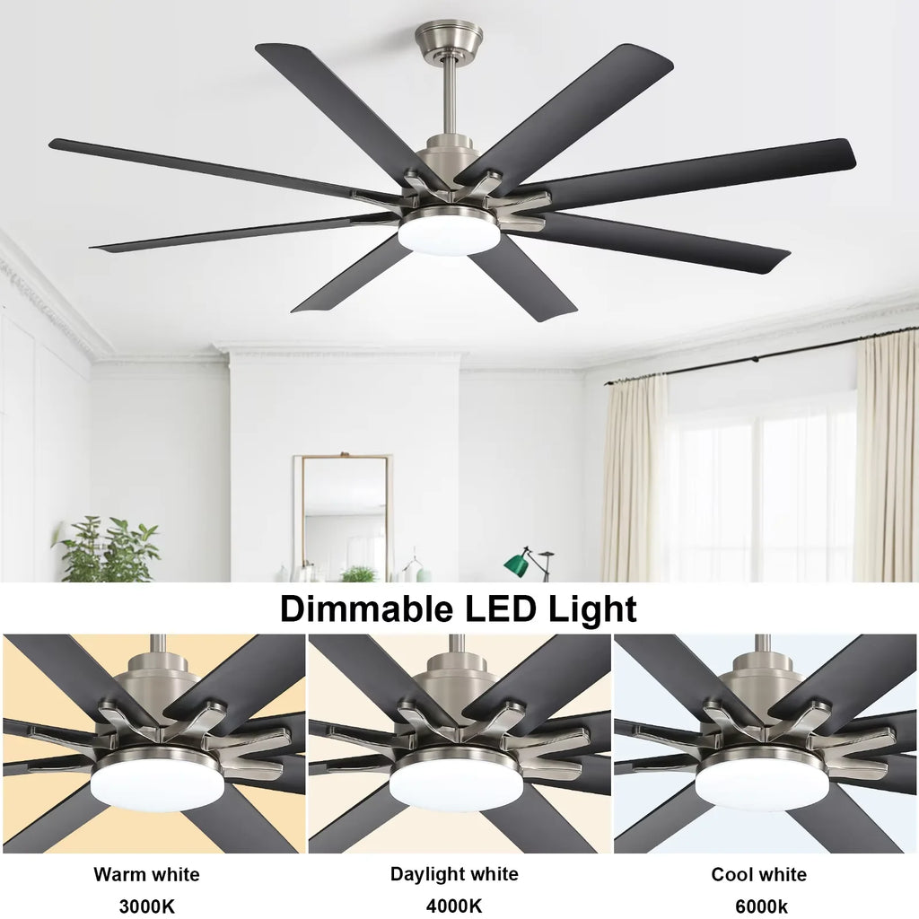 Modern 66-inch Ceiling fan with LED DC  with remote control