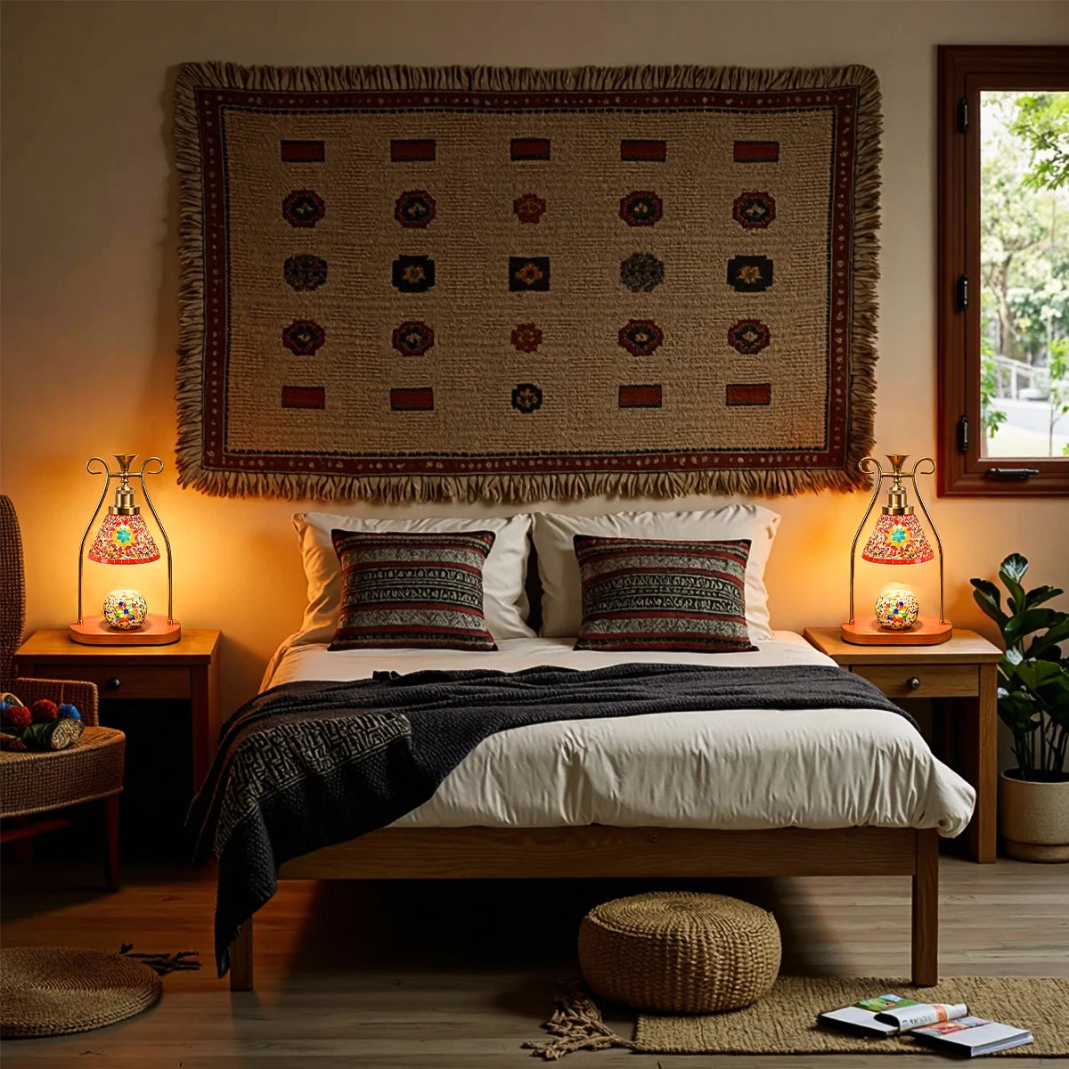 Bohemian style bedside lamp