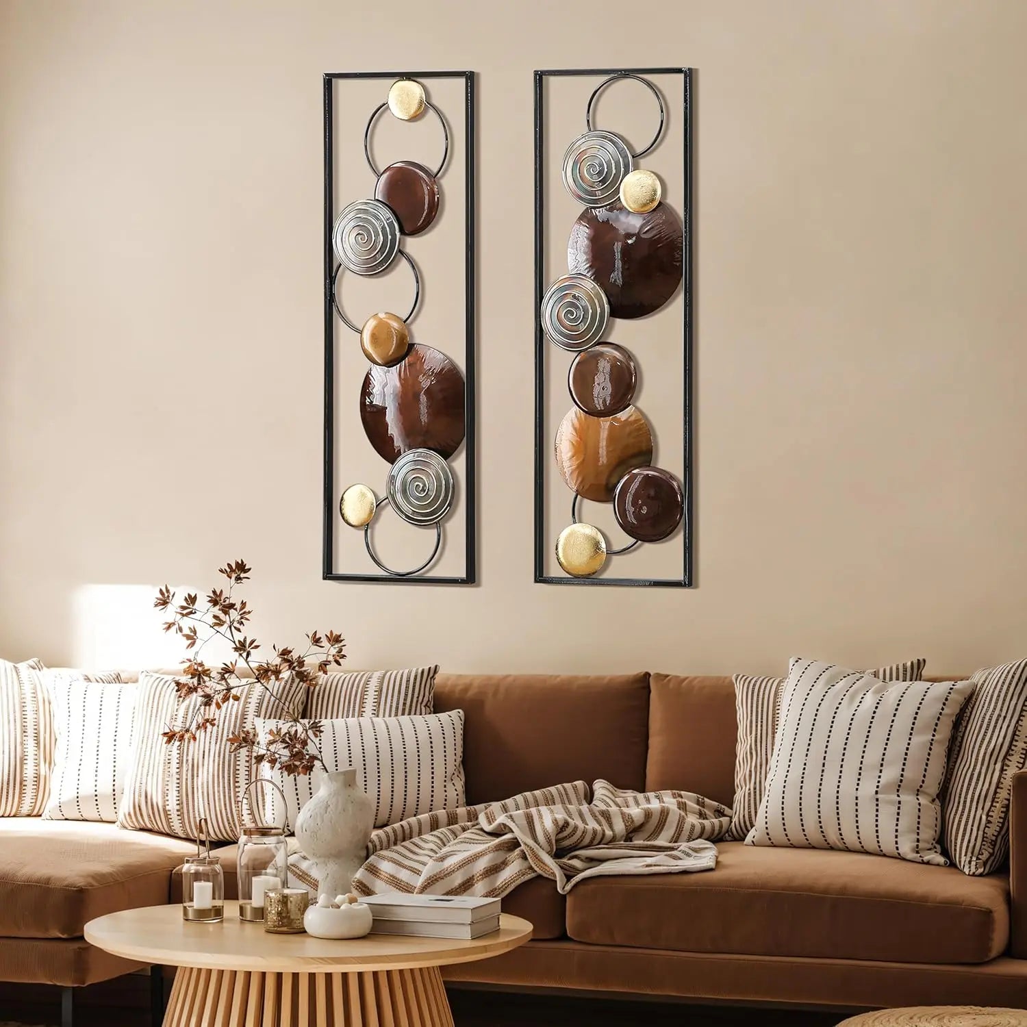 Minimalist Sculptures Metal Wall Art (2 Pieces)