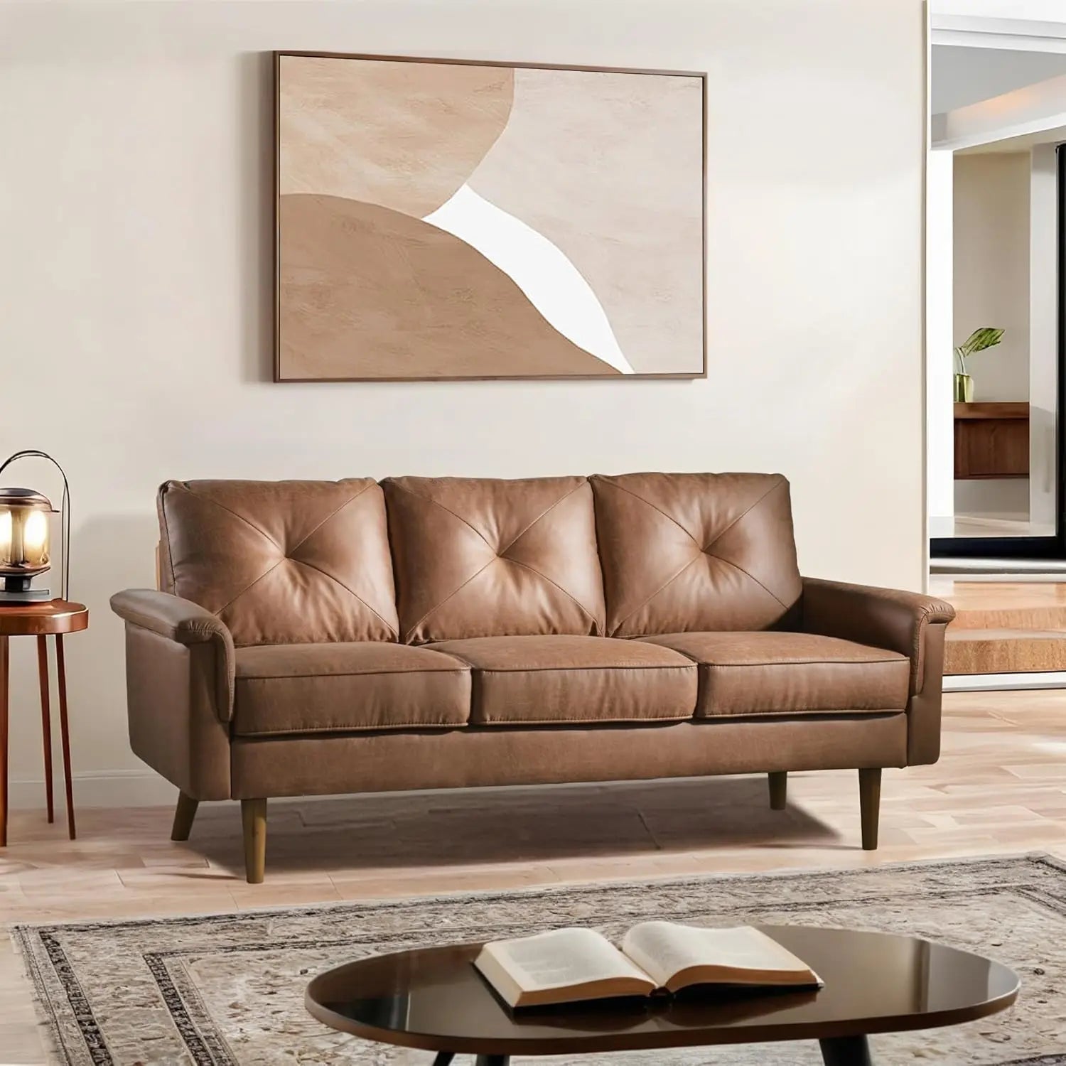 3-Seater with Deep Seat & Suede Leather