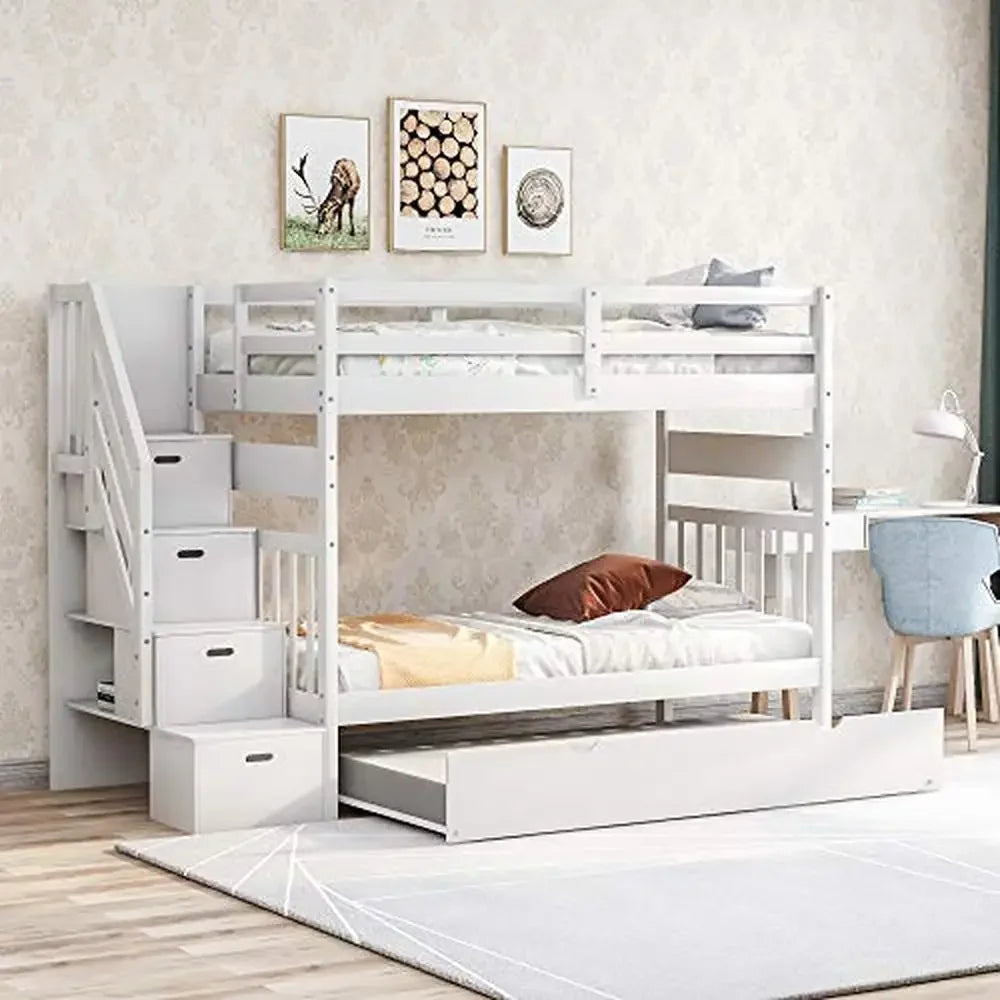 Solid Wood Twin Over Twin/Full Bunk Bed