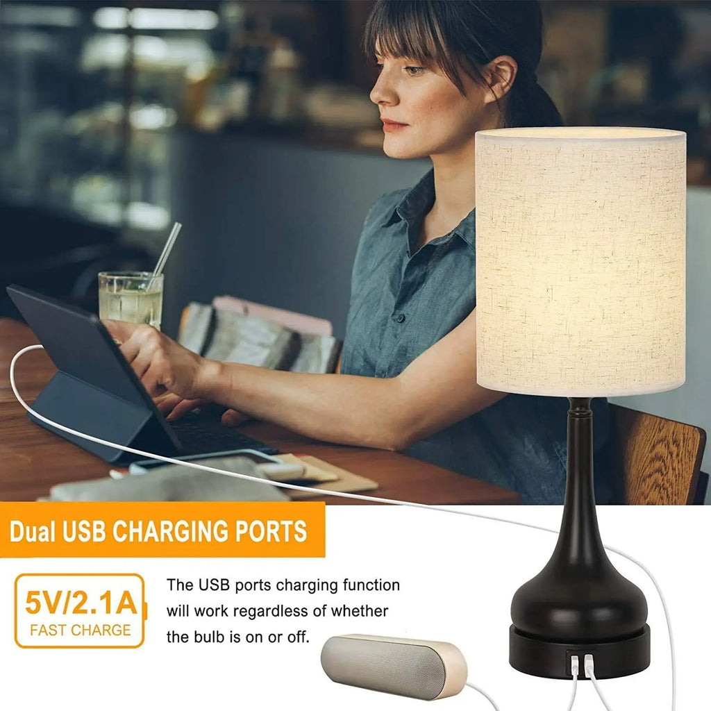 Table Lamps with Touch Control with USB Charging Ports
