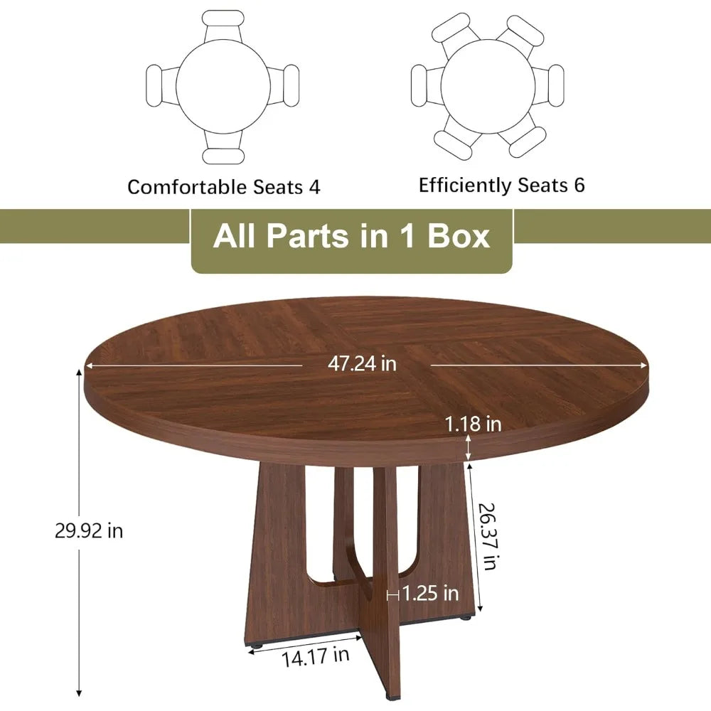 Round Dining Table for 4-6