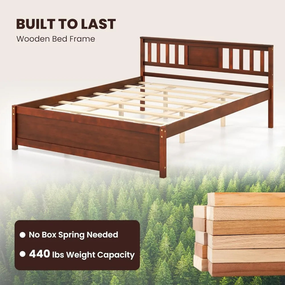 Queen Size Solid Wood Platform Bed Frame