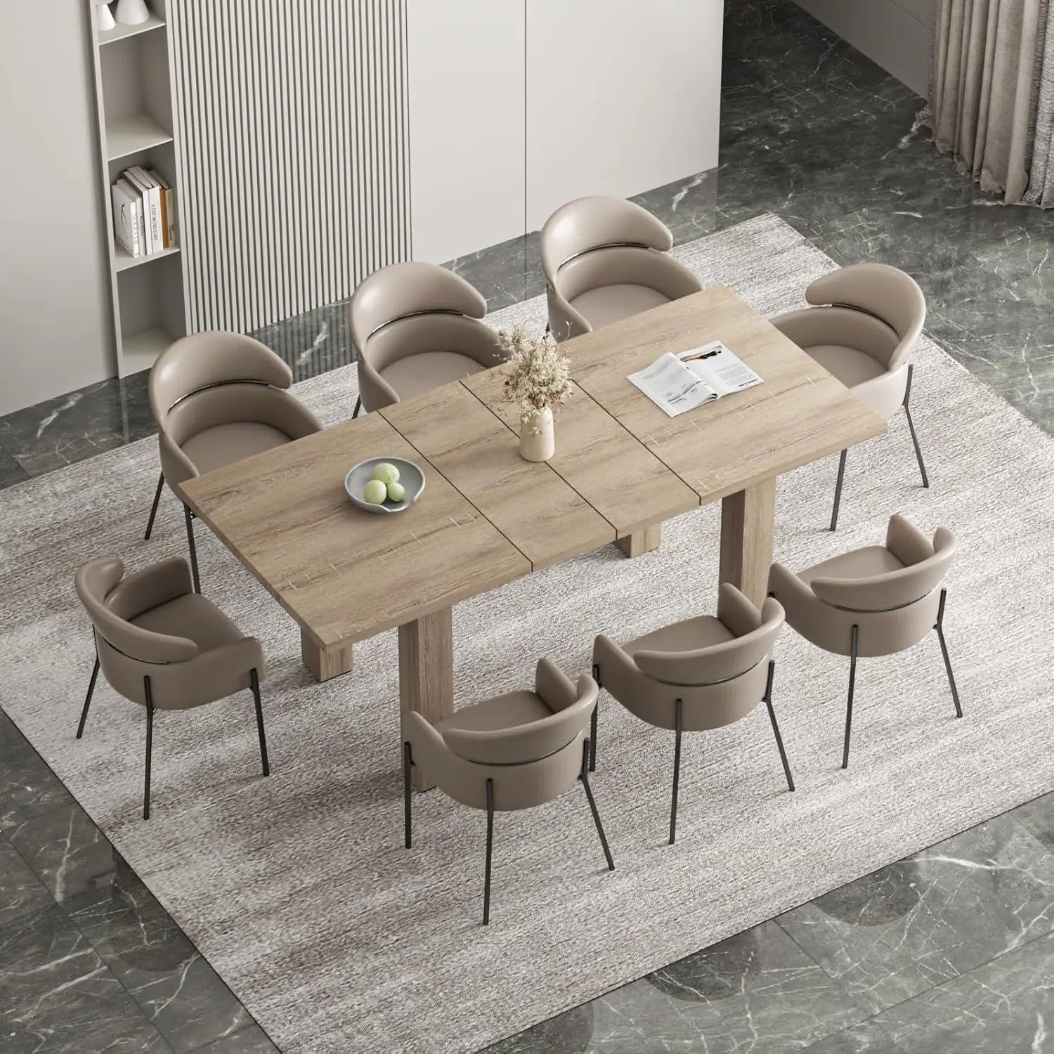 Extendable Dining Table for 6-8
